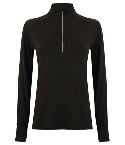Tombo Ladies Long Sleeve Zip Neck Performance Top